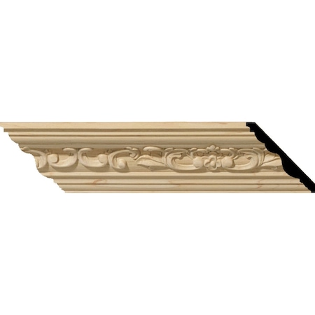 4 3/4H X 4 7/8P X 6 3/4F X 94 1/2L Medway Carved Wood Crown Moulding, Cherry